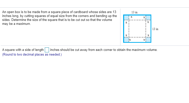 please help with the attached equation. An open box is to he