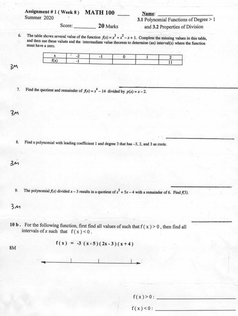 PLEASE SOLVE 6 TO 10 WITH PROPER STEPS. THANKYOU. Assignment # 1