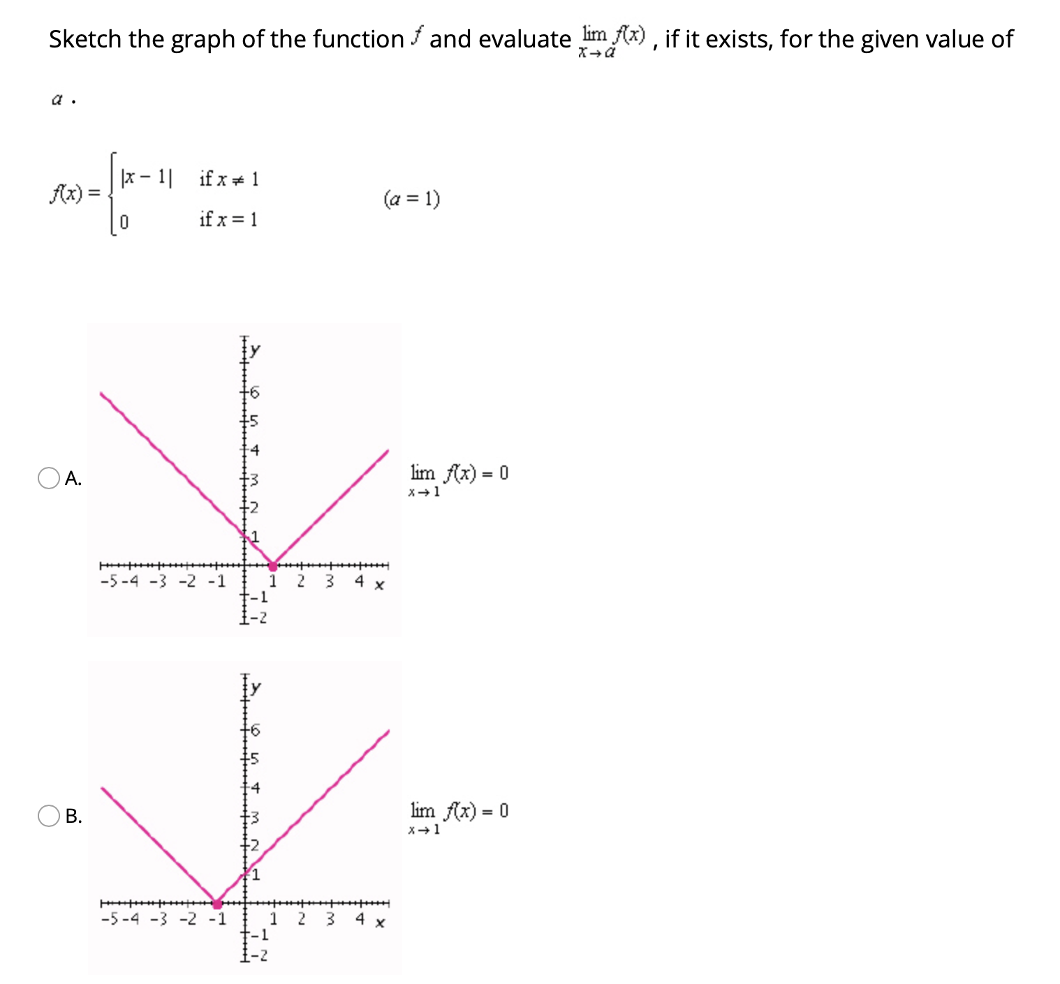 1) Sketch the graph of the function / and evaluate lim /(*)