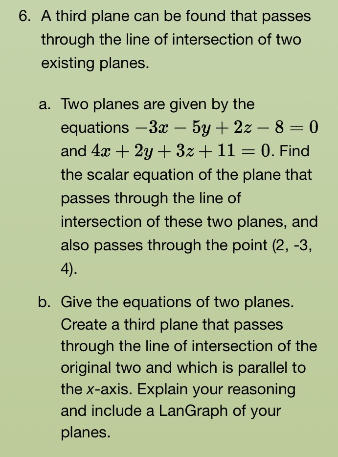 6. A third plane can be found that passes through the