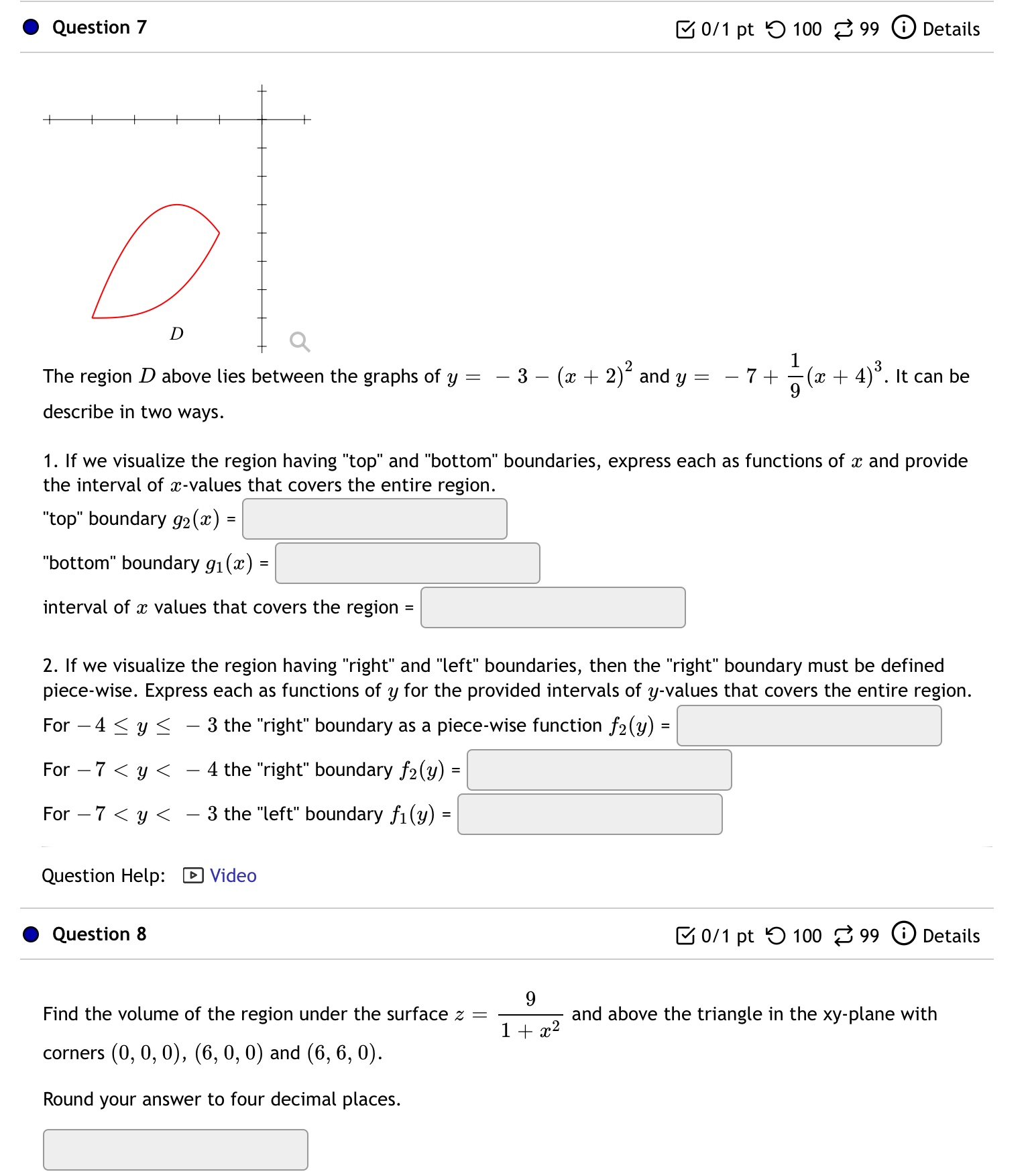39 then evaluate ff m, y)dA using the Type II technique. D