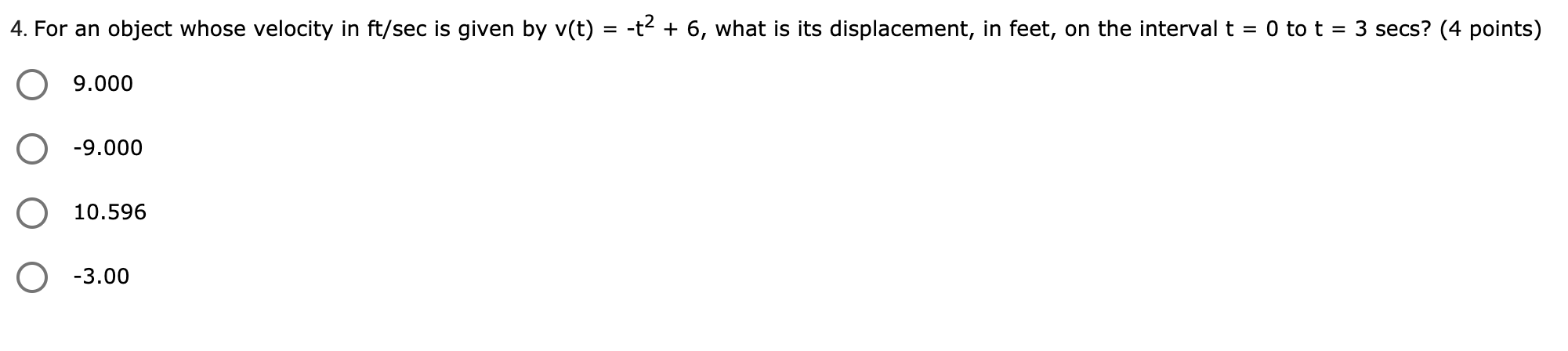 Help with Calculus 4. For an object whose velocity in ft/sec is