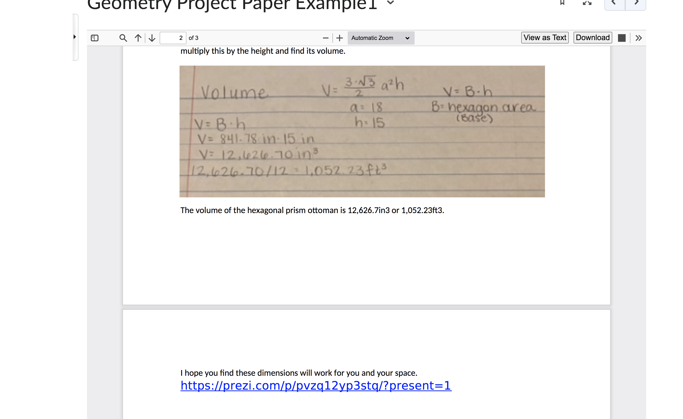 of your choice from a prism or pyramid. 0 Purpose: The purpose
