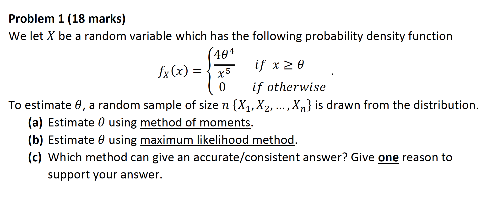 how to solve this plz Problem 1 (18 marks) We let X