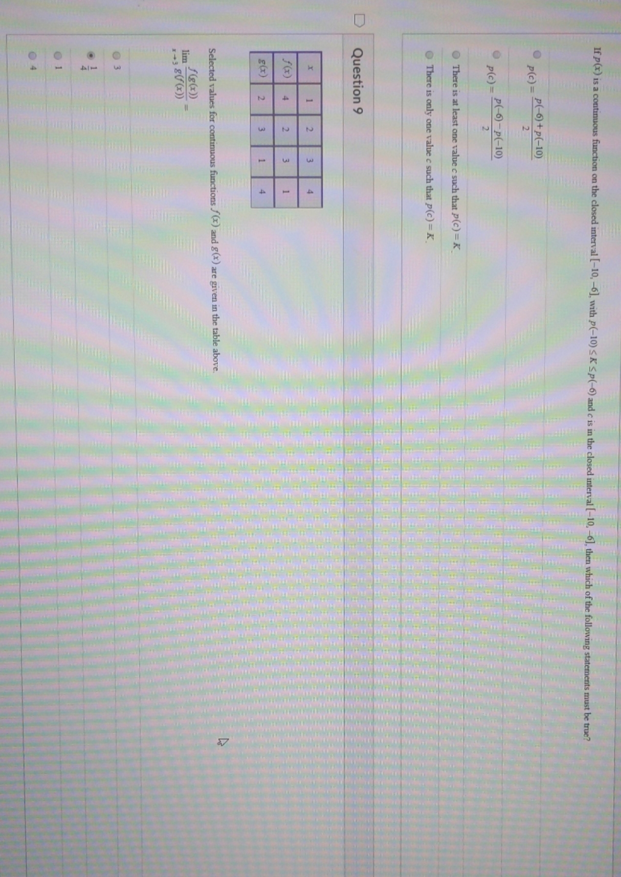 questions eight and nine If p(x) is a continuous function on the