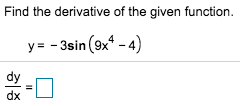 1) \fFind the derivative of the function. Do not find the product