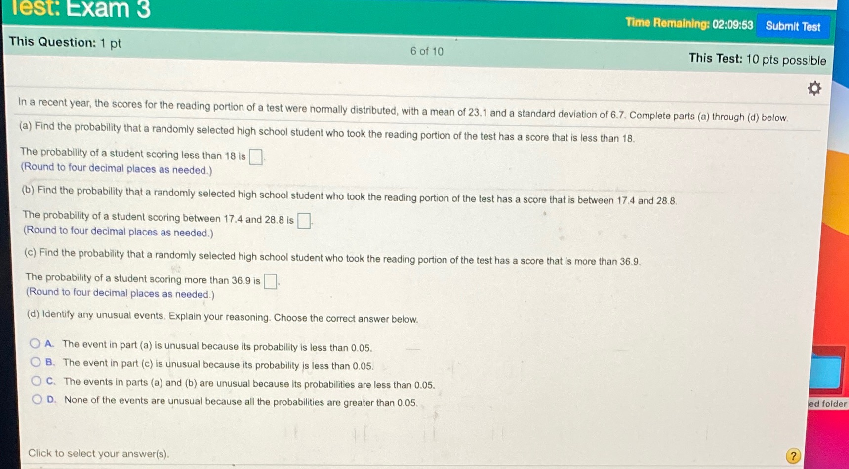 Show Me The Work For this Question please #6 lest: Exam 3