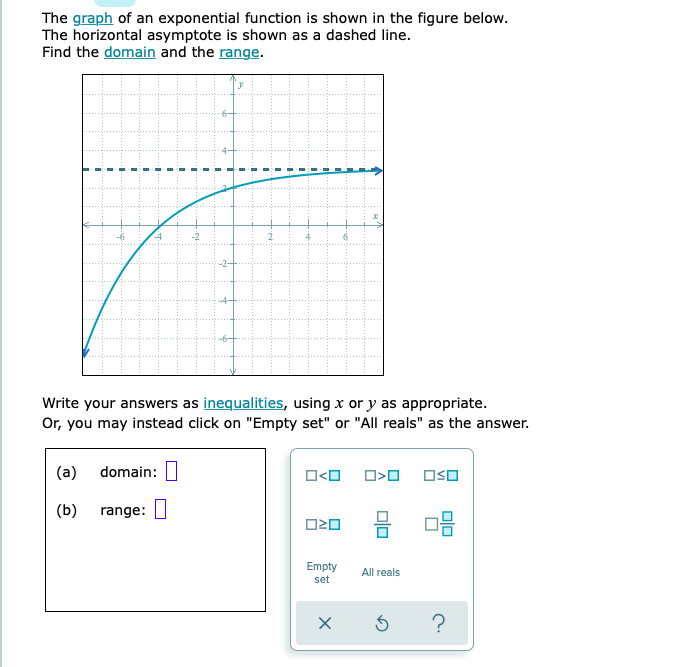 stats and prob The graph of an exponential function is shown in