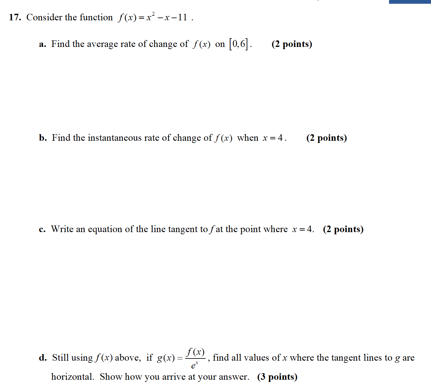 the chart is for question 6 17. Consider the function f (x)