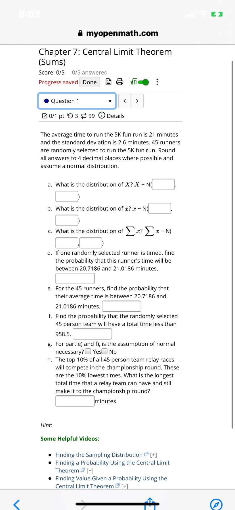 Details Suppose that the amount of time that students spend studying in