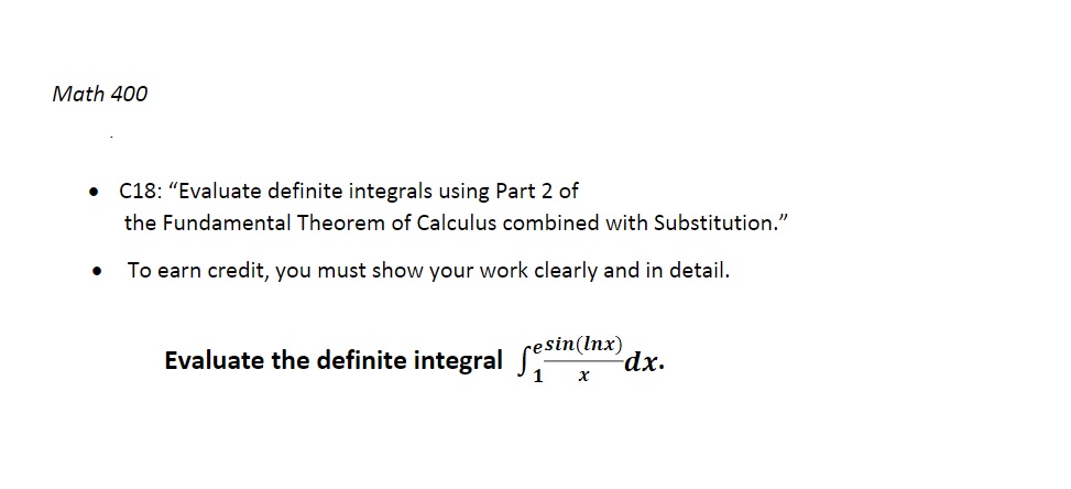 please use only math 400 material and information to solve not any