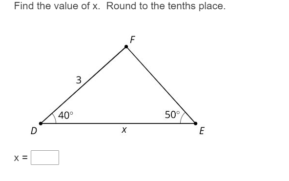 of angle C is E degrees The measure Of side BC IS