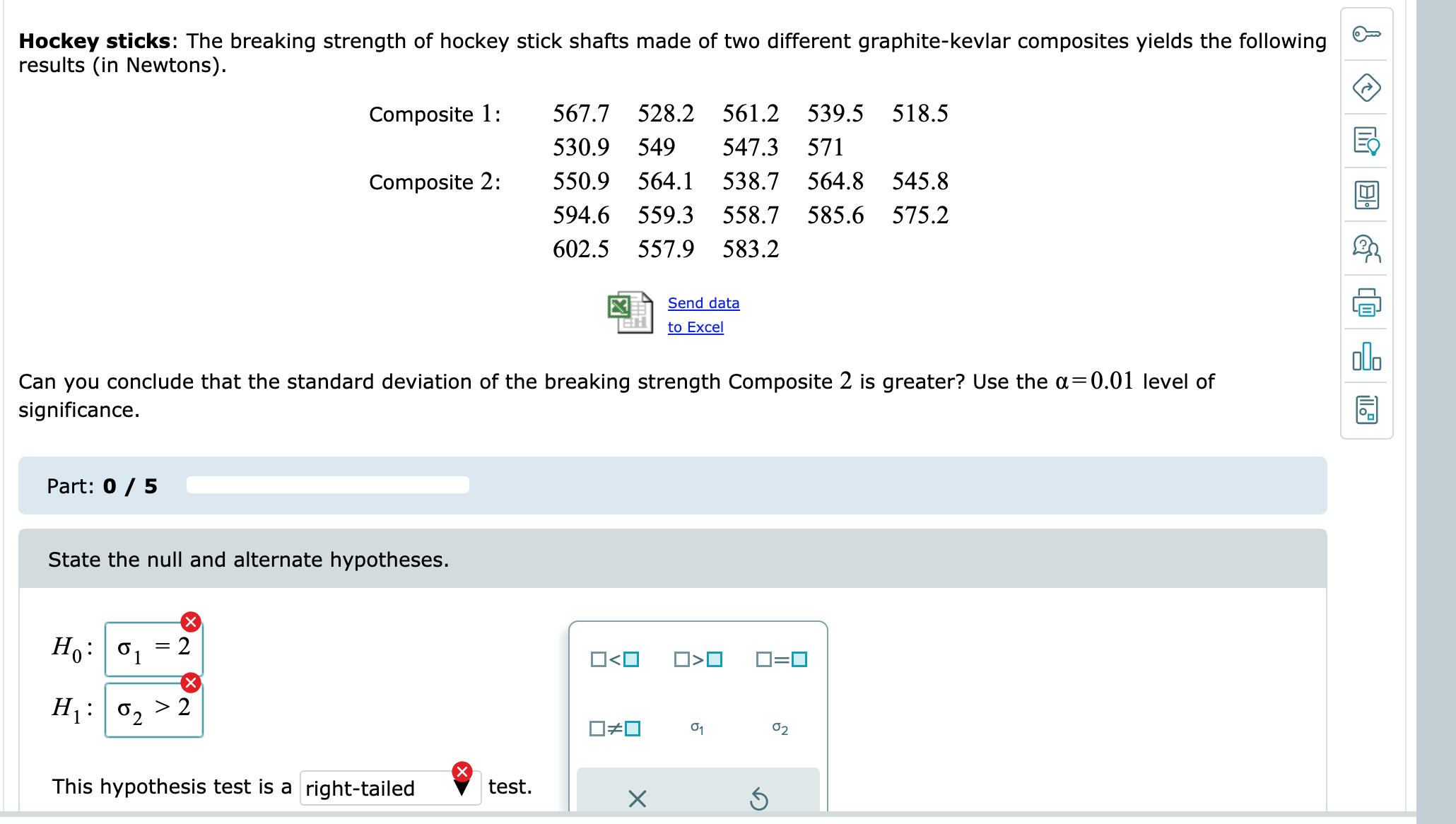 value. X Critical value = Compute the test statistic. Round the answer