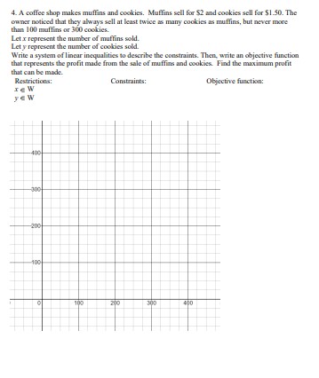 solution. Restrictions: Constraints: Objective function: IER 120 Q - 3y + 2x