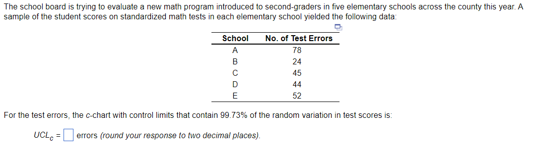 PLEASE FIND LOWER CONTROL LIMIT ALSO The school board is trying to