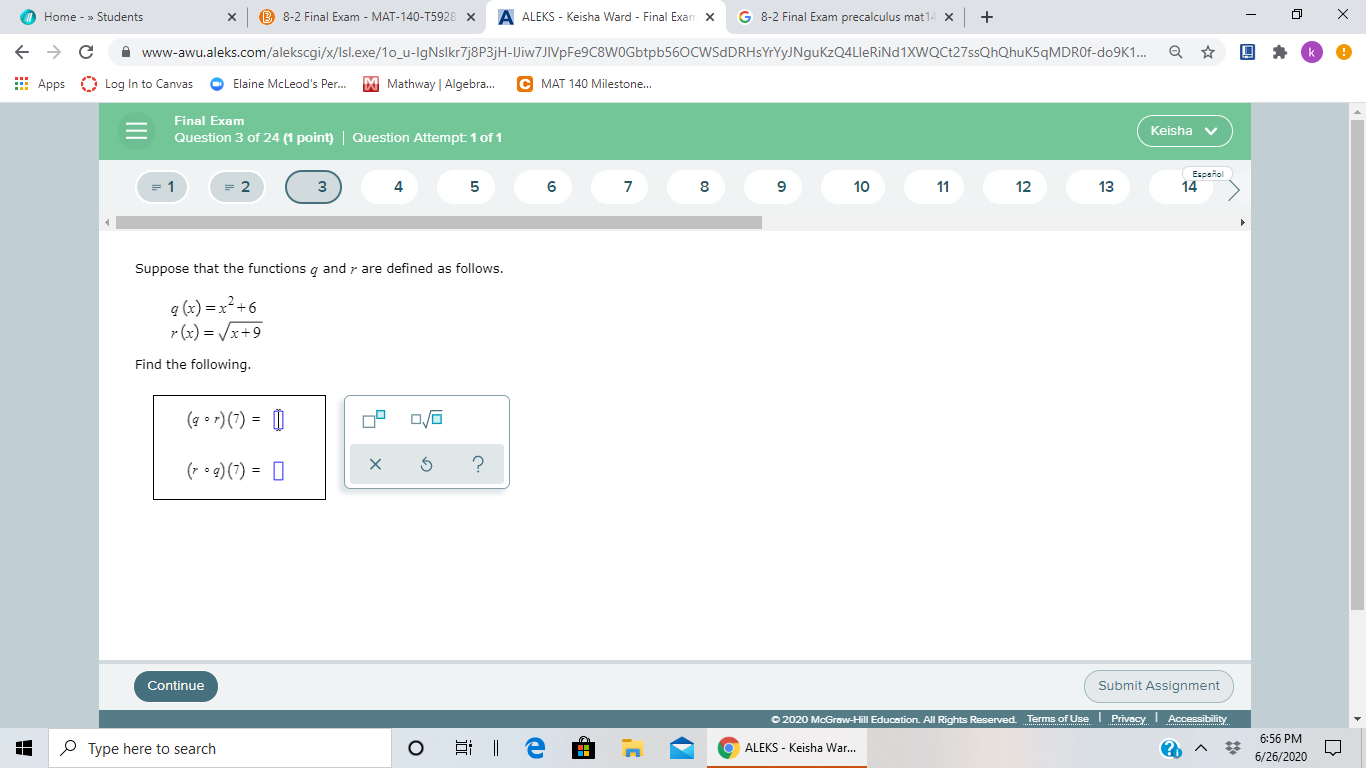  Home - >> Students X 8 8-2 Final Exam - MAT-140-15928