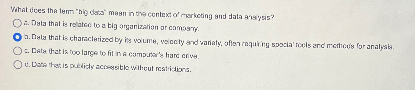  What does the term "big data" mean in the context of