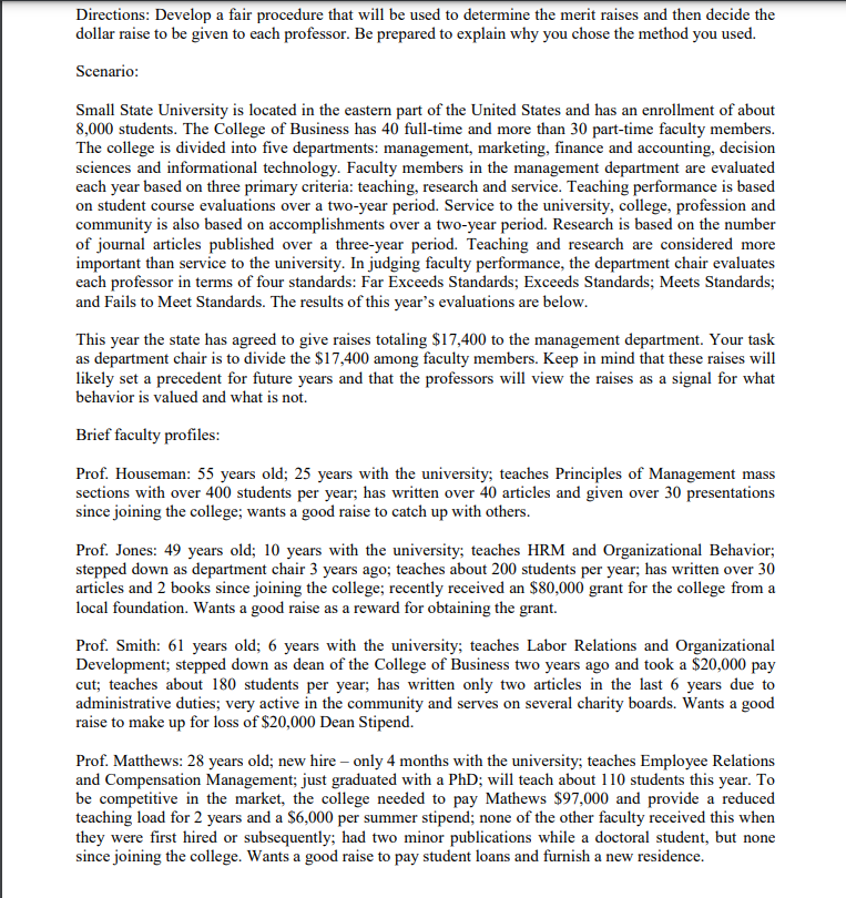 Using the file below, develop a develop a fair procedure that will