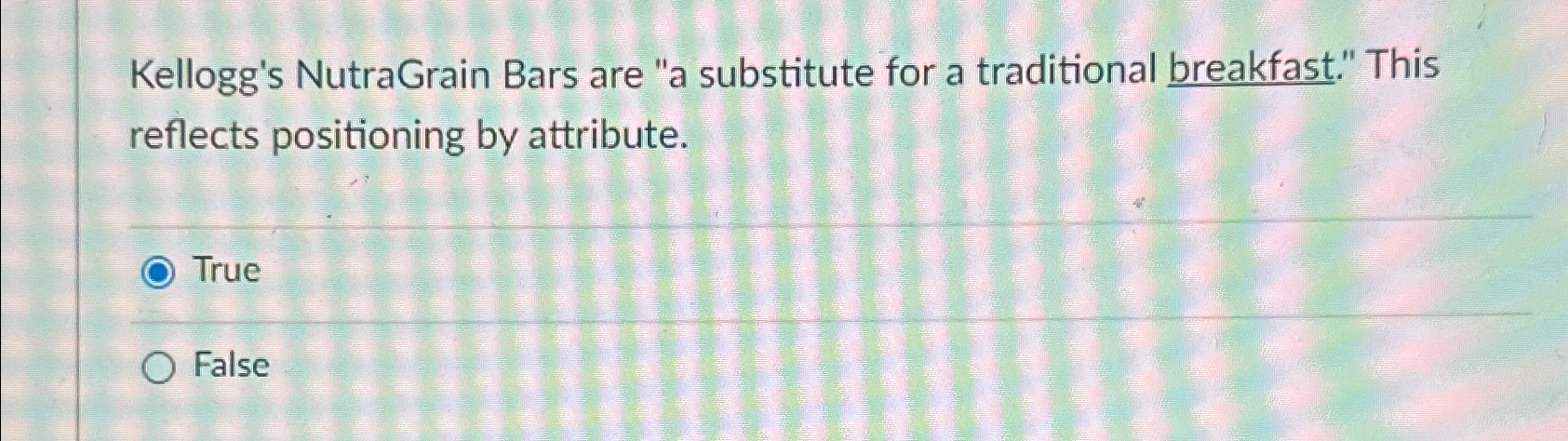  Kellogg's NutraGrain Bars are "a substitute for a traditional breakfast." This
