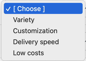 of Amazon, please match its four supply chain competitive priorities to the