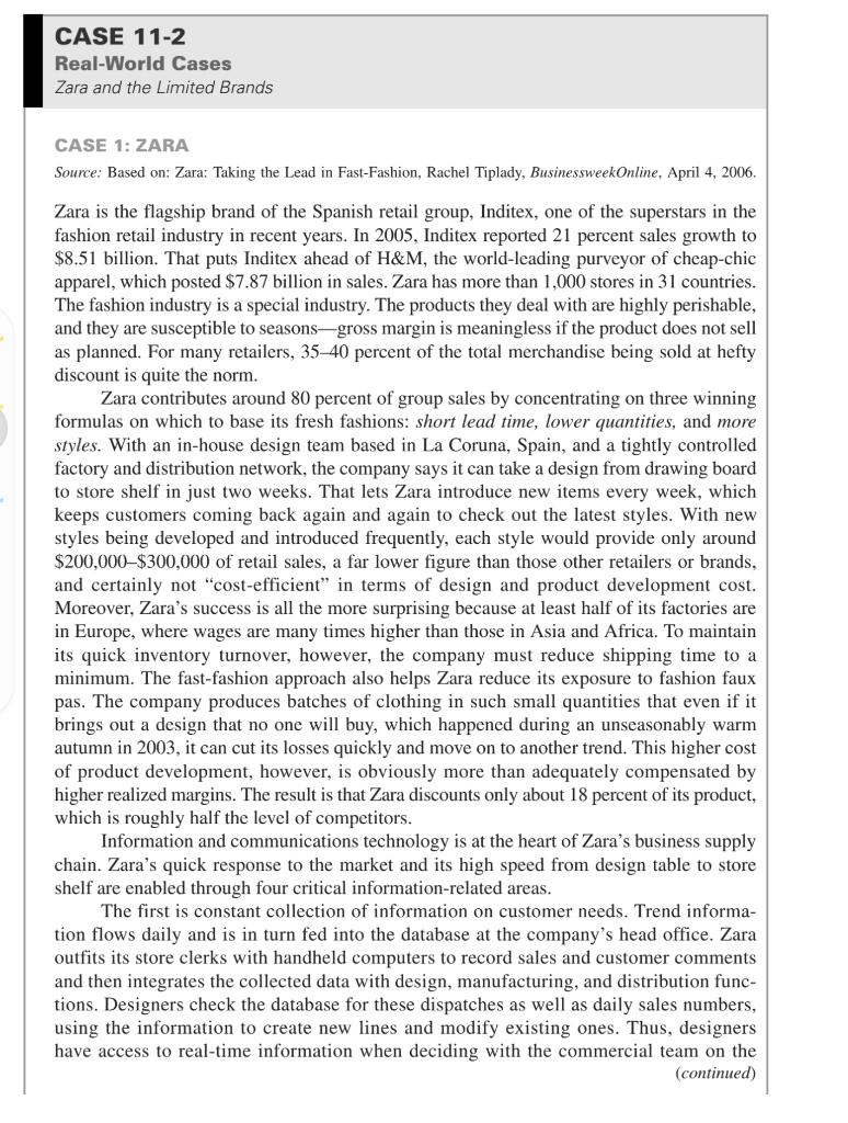  Answer case Questions 1 and 2. Also, discuss supply chain problems