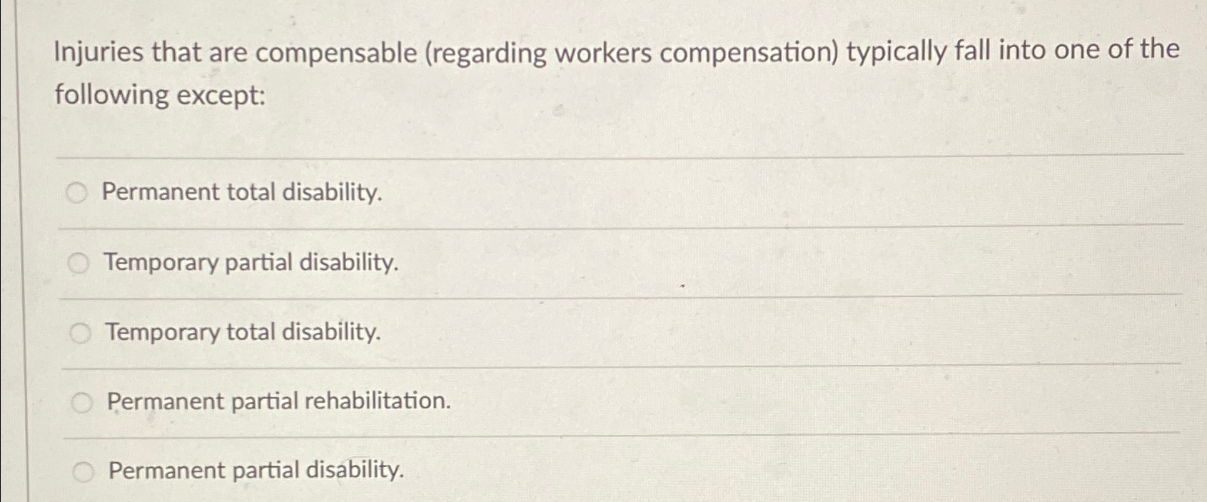  Injuries that are compensable (regarding workers compensation) typically fall into one
