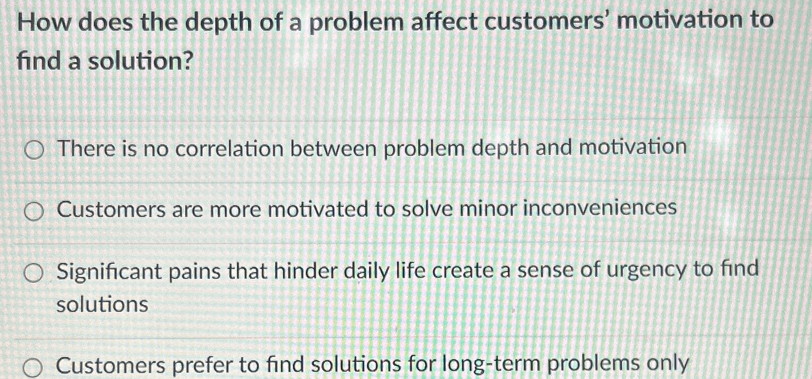  How does the depth of a problem affect customers' motivation to