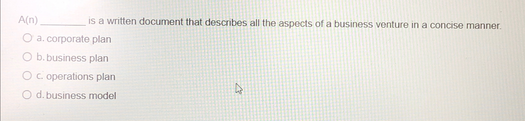  A(n) is a written document that describes all the aspects of