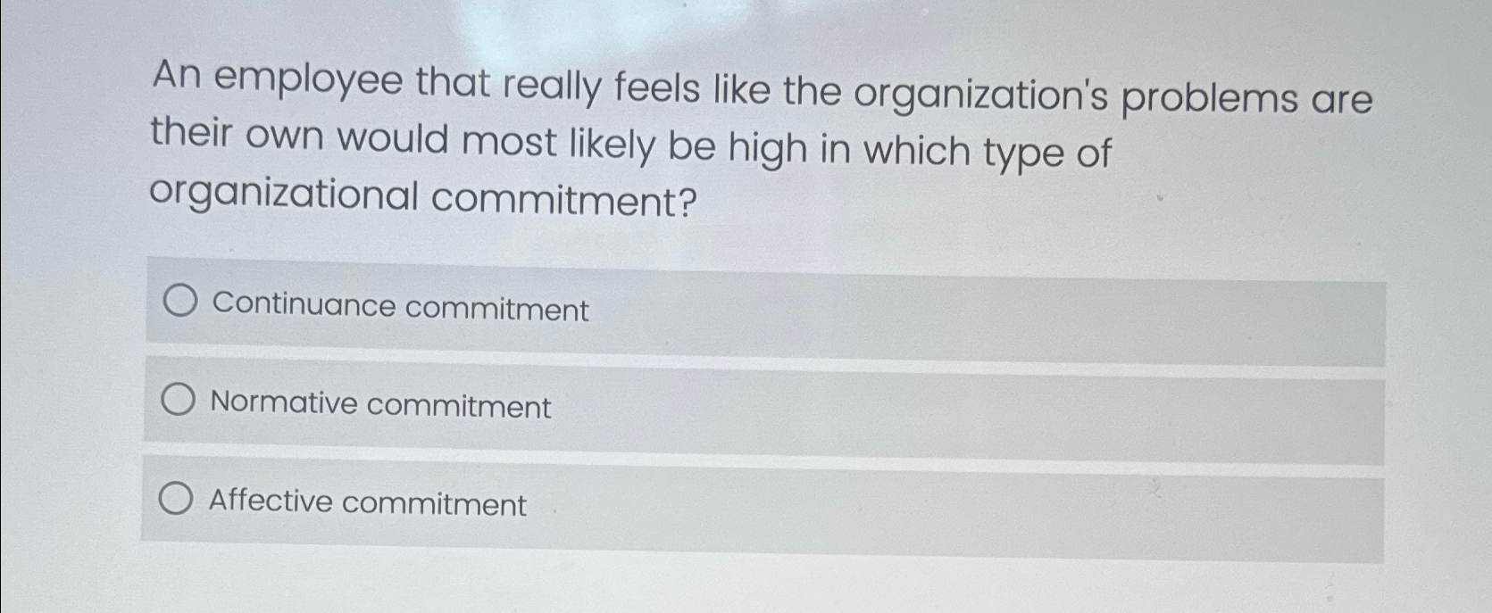  An employee that really feels like the organization's problems are their