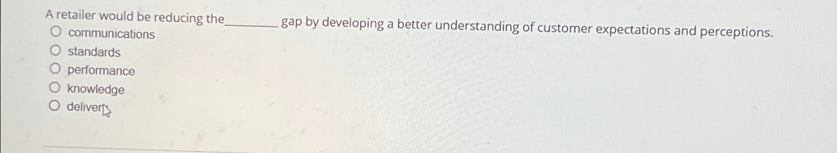  A retailer would be reducing the communications gap by developing a