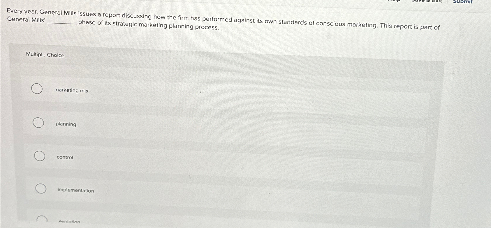 Every year, General Mills issues a report discussing how the firm