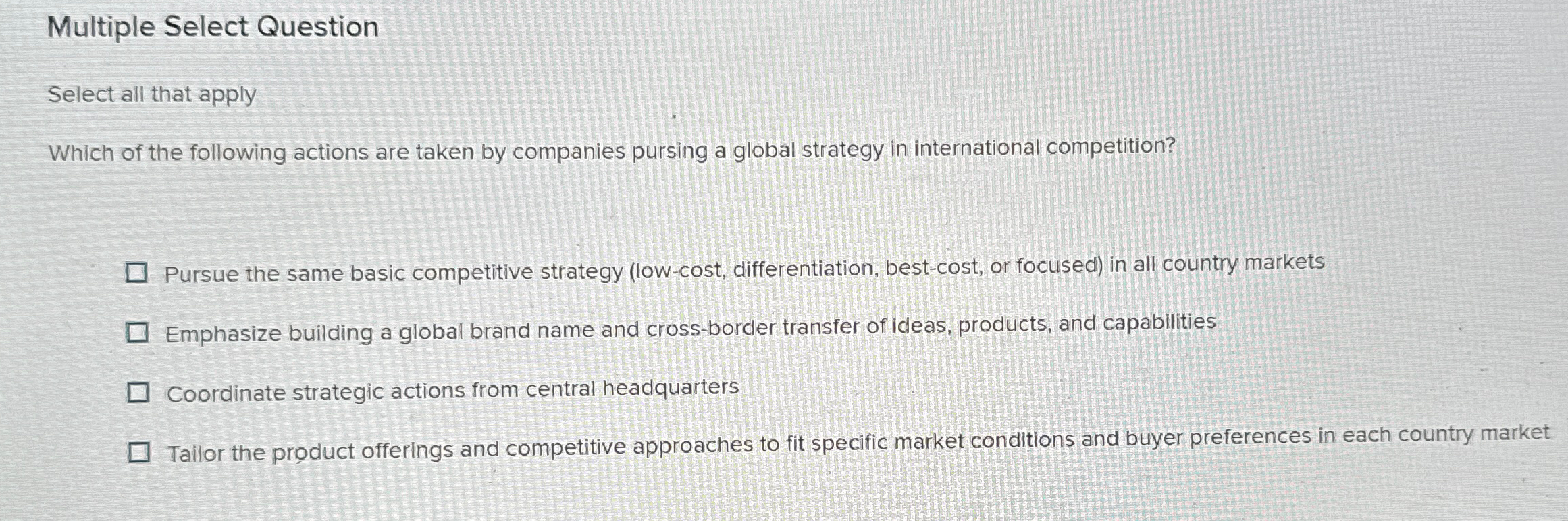  Multiple Select Question Select all that apply Which of the following