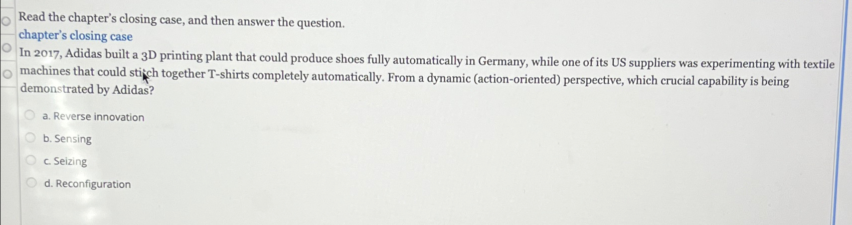  Read the chapter's closing case, and then answer the question. chapter's