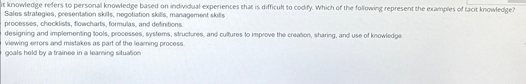  it knowledge refers to personal knowledge based on individual experiences that