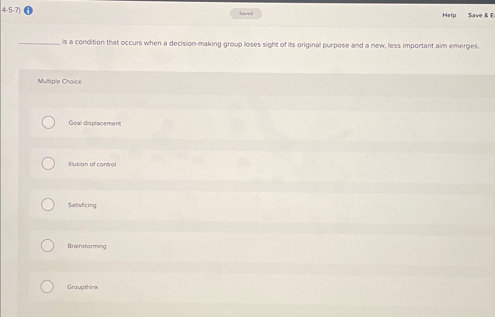  4-5-7 Help Save & E is a condition that occurs when