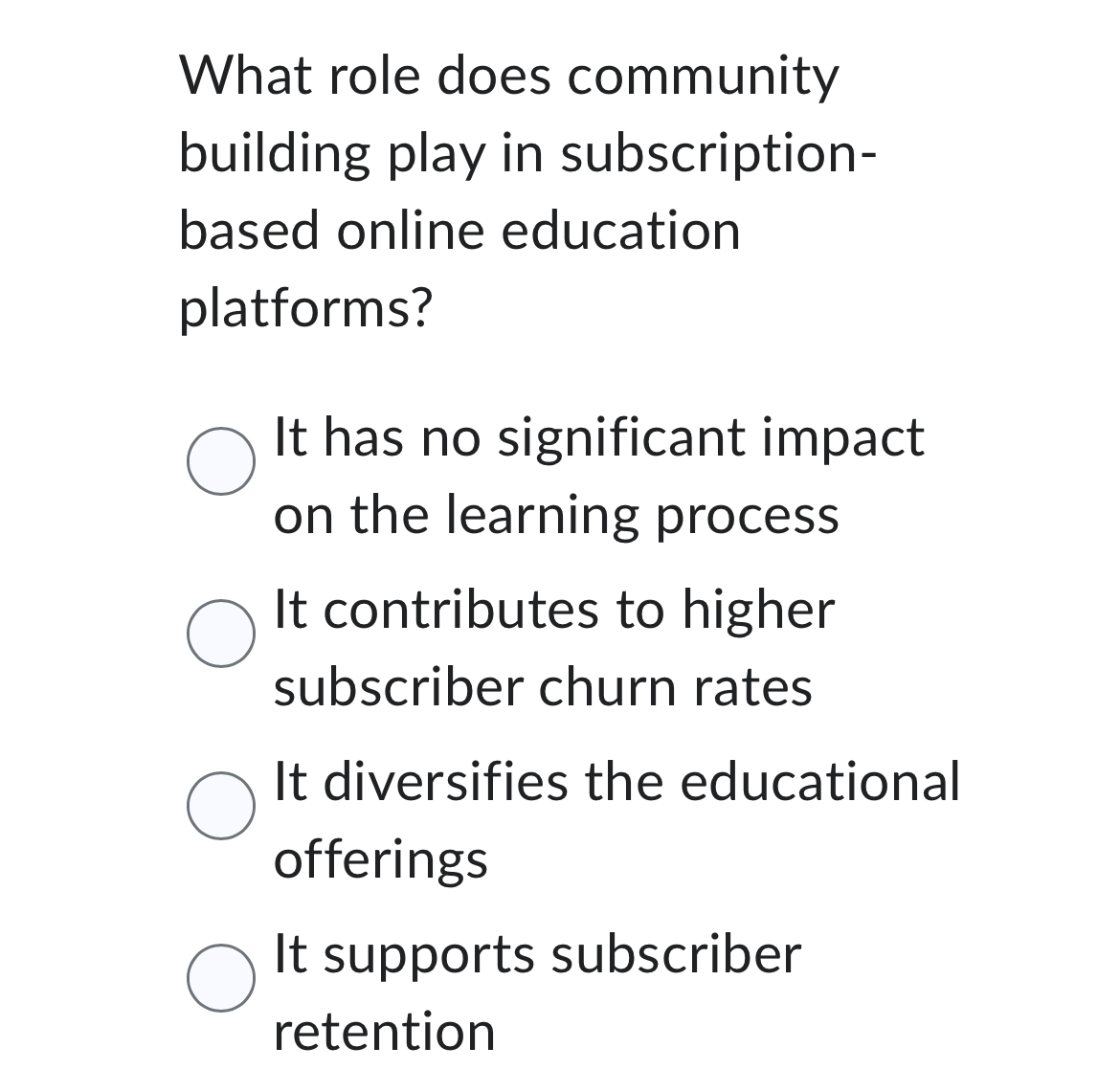  What role does community building play in subscriptionbased online education platforms?