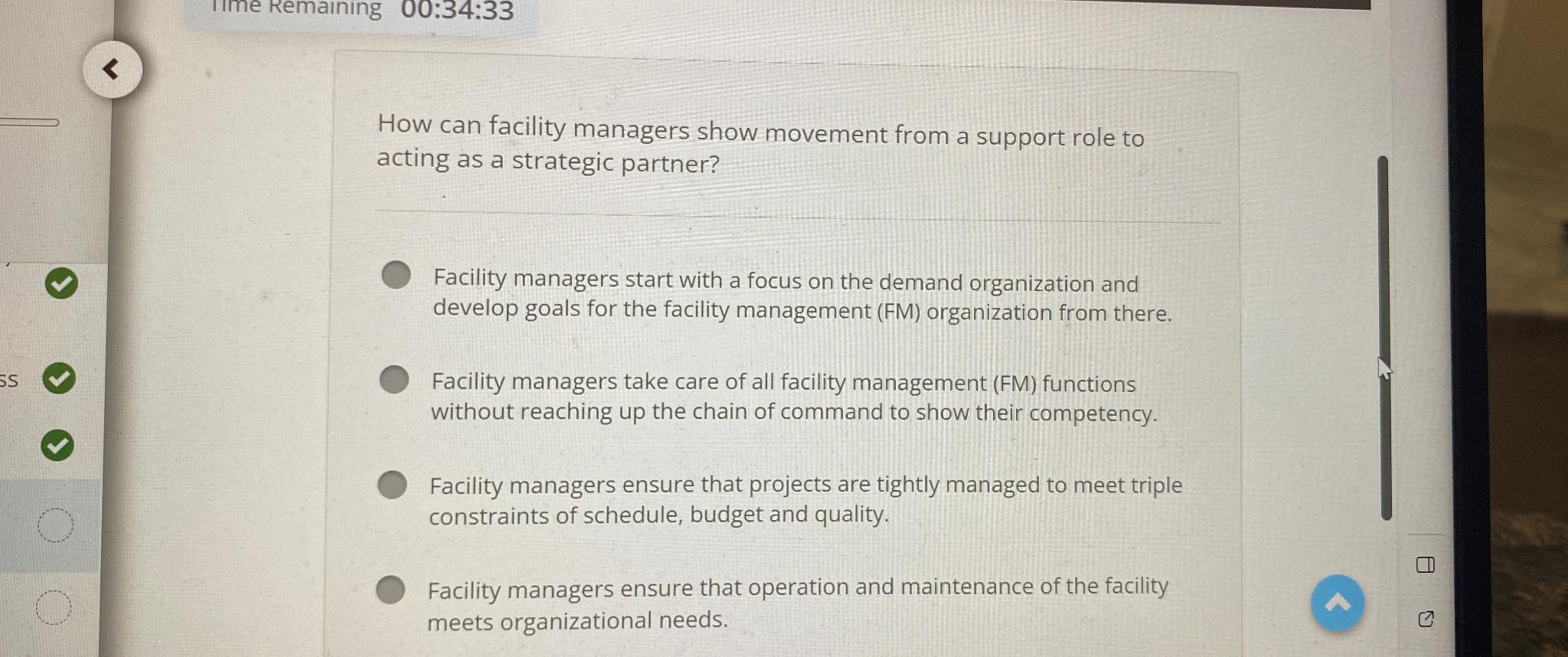  How can facility managers show movement from a support role to