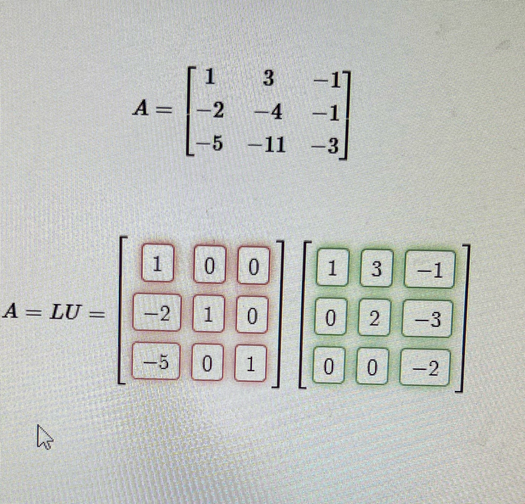 Find LU factorization \f