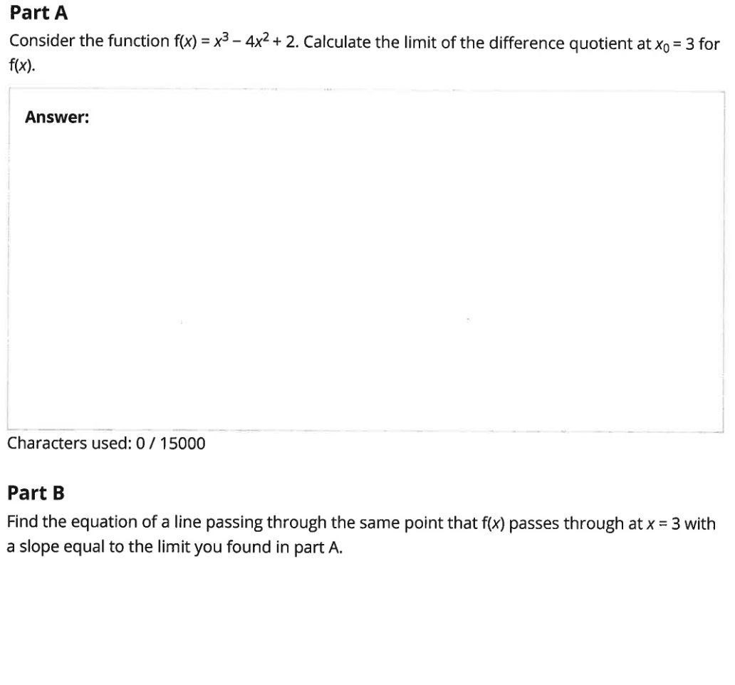  Part A Consider the function f(x) = x3 - 4x2 +