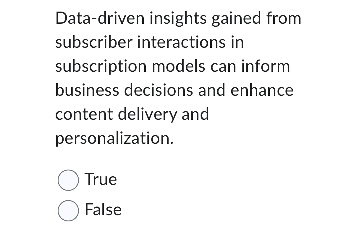  Data-driven insights gained from subscriber interactions in subscription models can inform