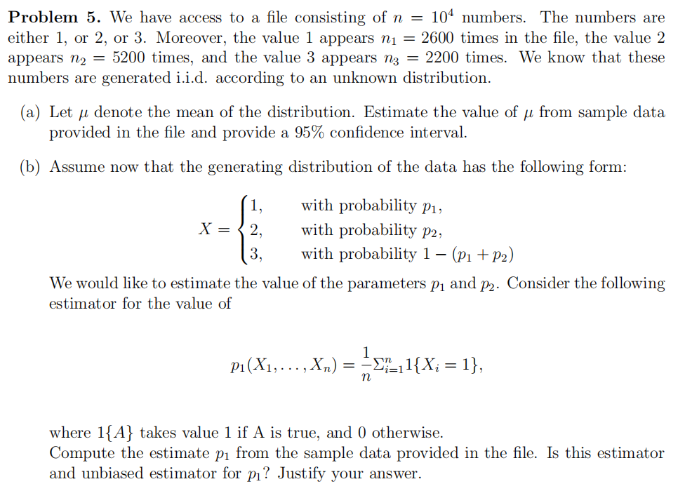 Please help with this Problem 5. We have access to a file
