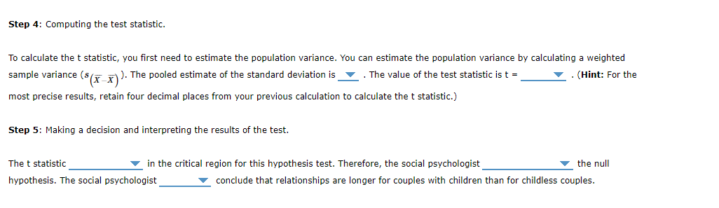 3. Hypothesis testing with sample means (small samples)Most engaged couples expect or