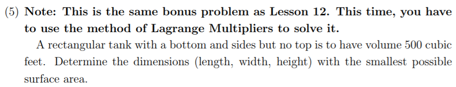 (5) Note: This is the same bonus problem as Lesson 12.