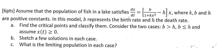  dx . . . . . fl [pts] Assume that the