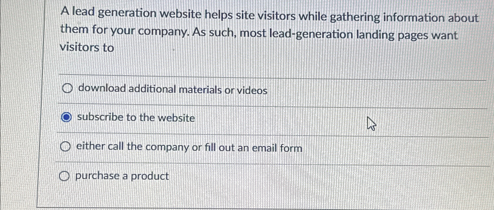  A lead generation website helps site visitors while gathering information about