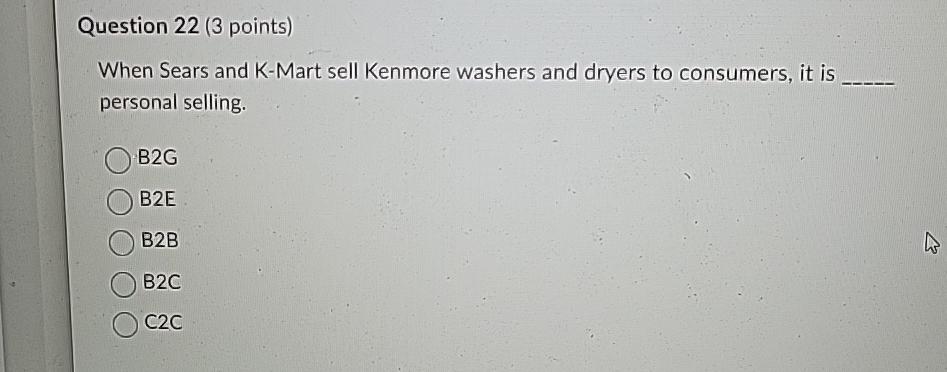  Question 22(3 points) When Sears and K-Mart sell Kenmore washers and