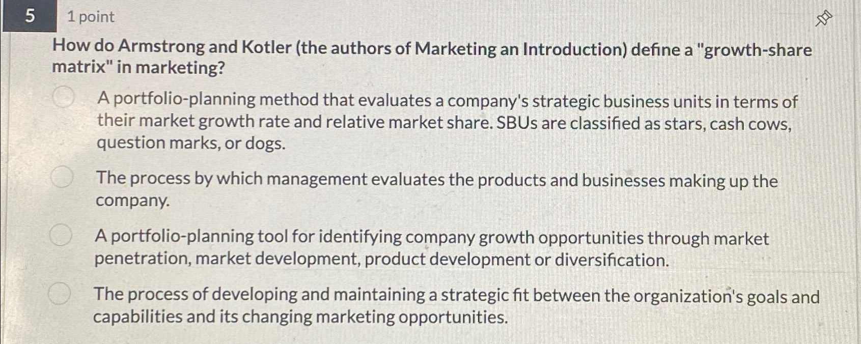  5 1 point How do Armstrong and Kotler (the authors of