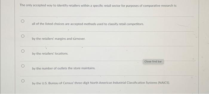 4 multiple choice questions answer all asap please The retail mix consists