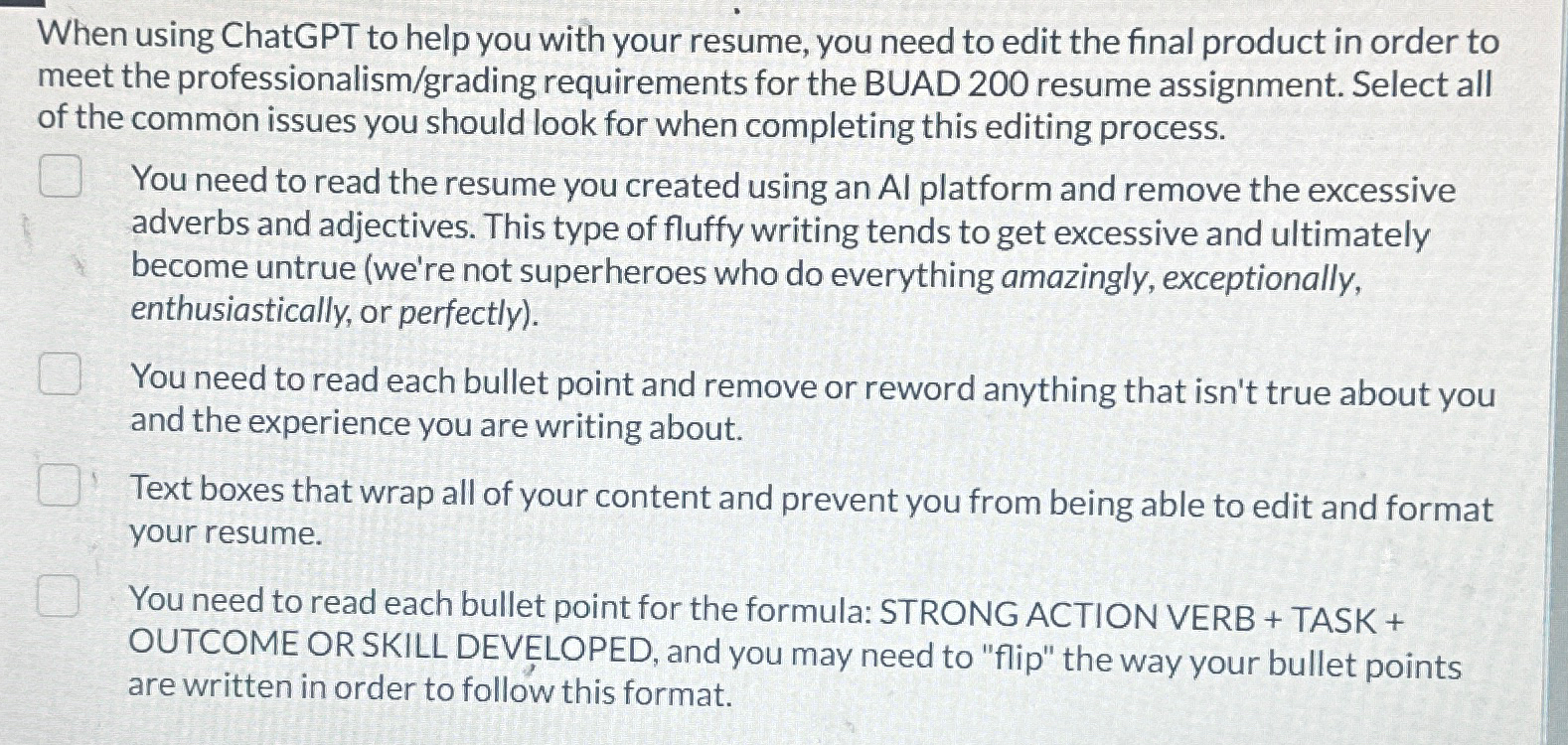  When using ChatGPT to help you with your resume, you need