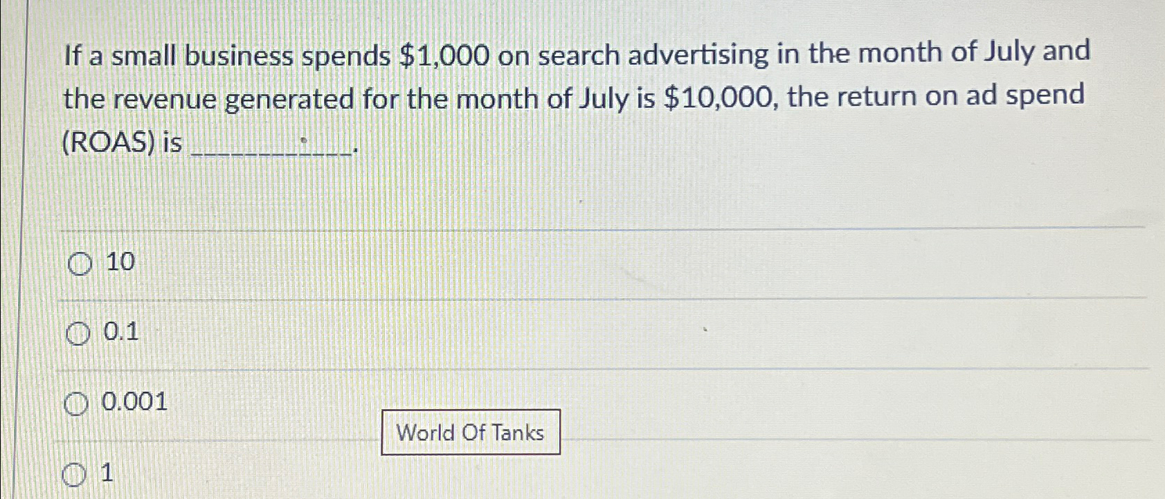  If a small business spends $1,000 on search advertising in the